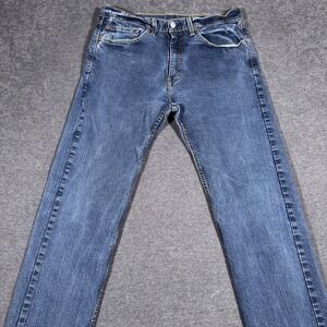 Levi's 505 Jeans Mens 34x32 Regular Fit Straight Leg Blue Denim Medium Wash